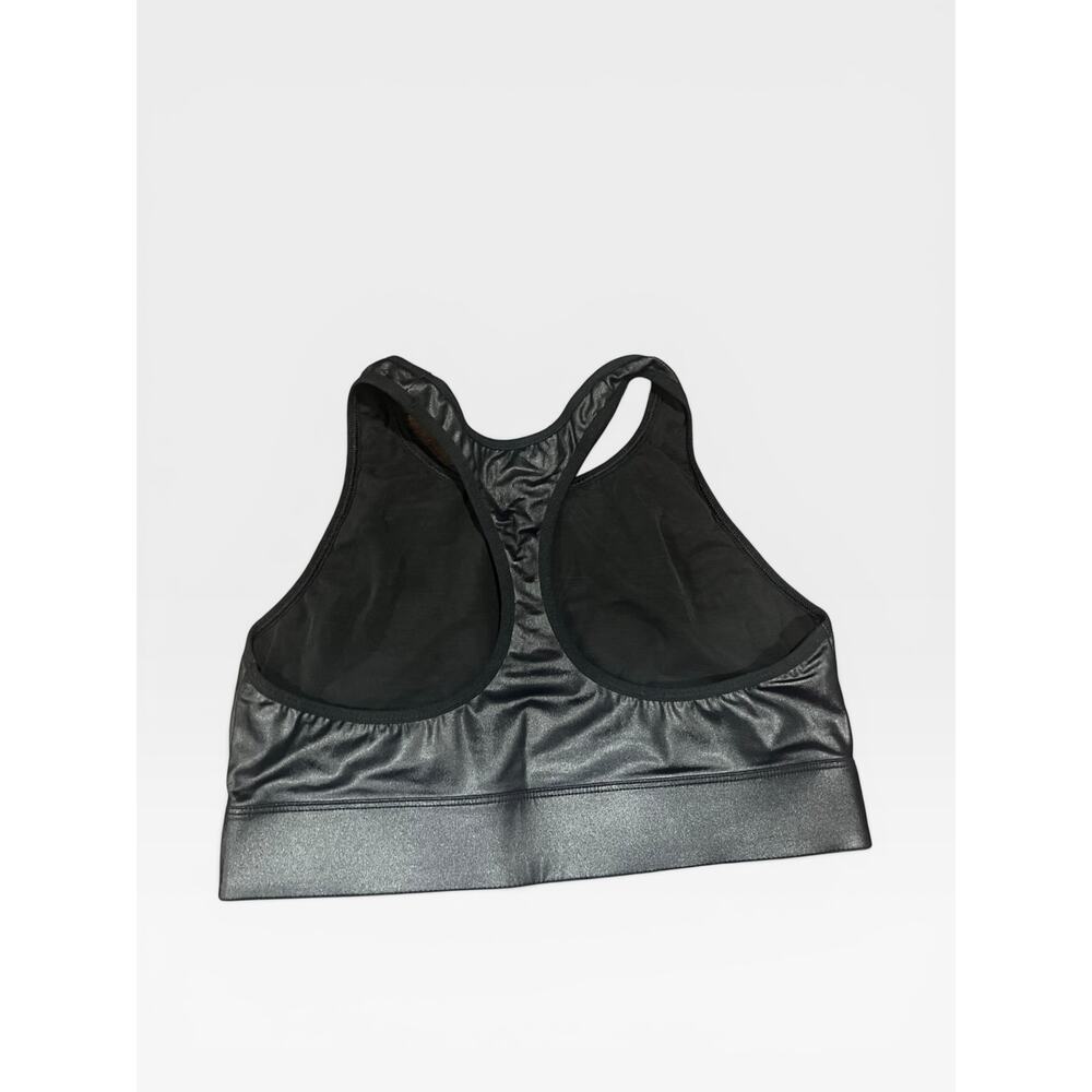 Victoria Sport "The Player" Racerback Sports Bra - Black Shiny Metallic Cutout M - Picture 3 of 6